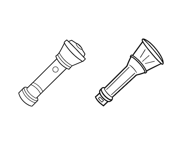 Vector de arte de la línea de luz de la antorcha eléctrica