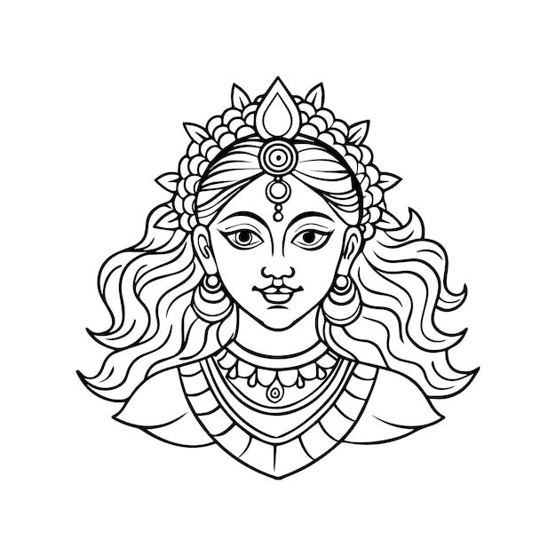 Vector de arte de la línea de Navratri