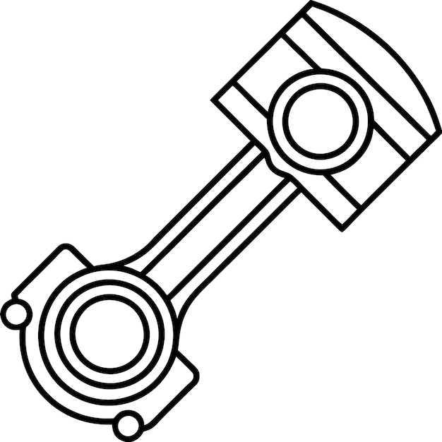 Vector de arte de la línea de pistón Ilustración de fondo blanco aislado