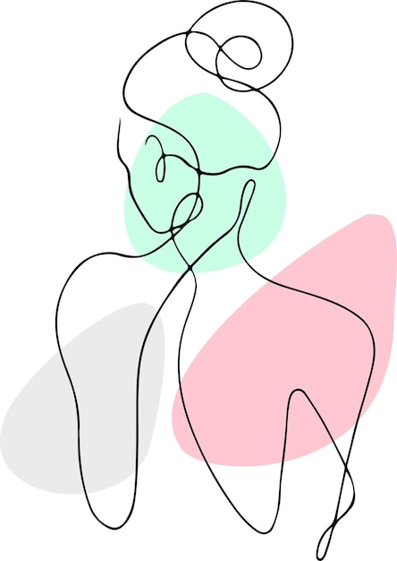 Vector de arte lineal estético en blanco y negro