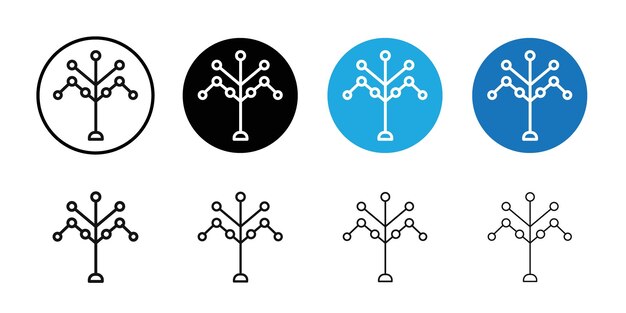 Vector de arte de líneas de íconos de árboles filogenéticos