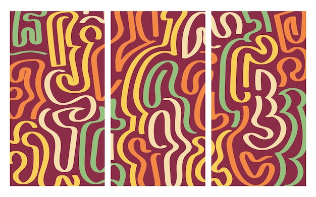 Vector de arte de líneas irregulares coloridas fondo abstracto para el festival de 2024