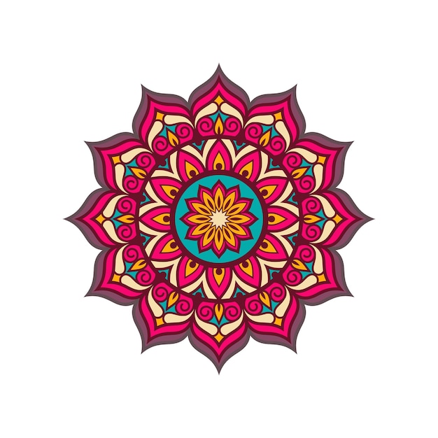 Vector de arte de mandala colorido Fondo de mandala colorido elegante para decoraciones