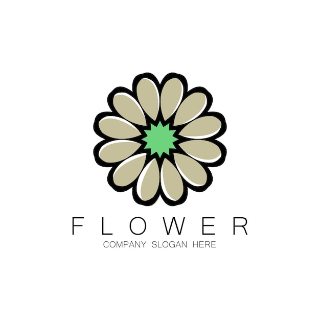 Vector de arte de mandala de diseño de logotipo floral para etiqueta de banner de marca de empresa o producto