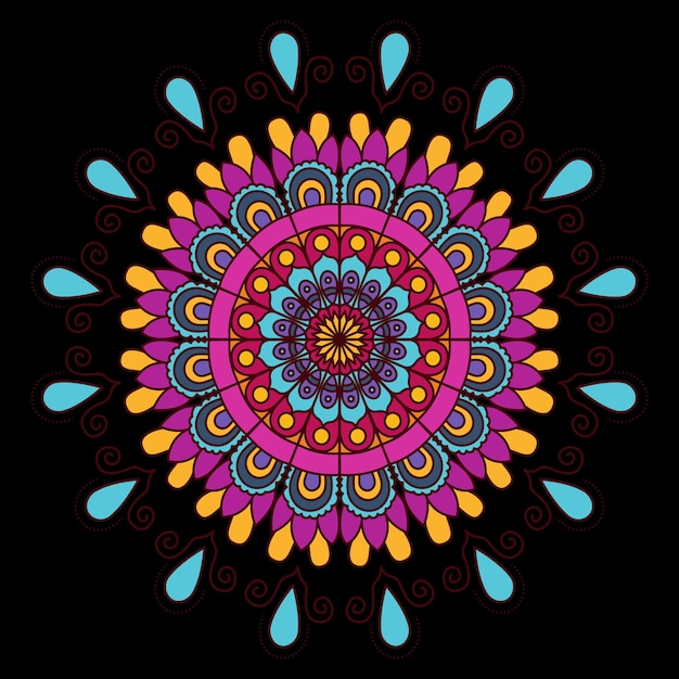 Vector de arte de mandala de diseño moderno real