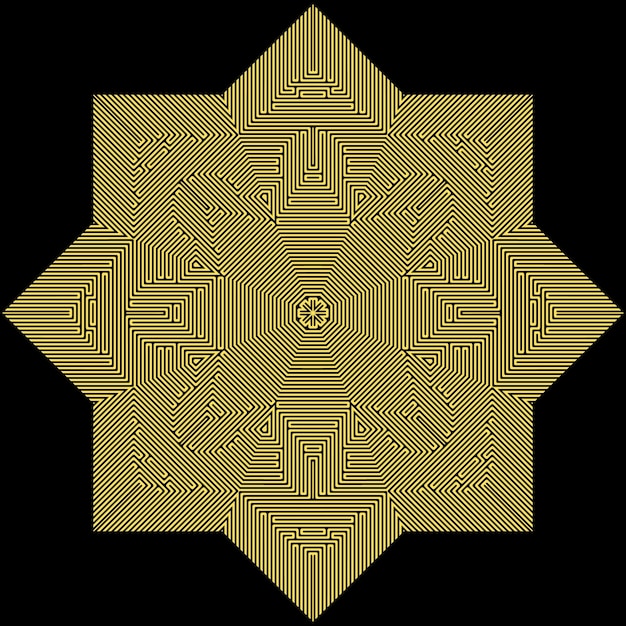 Vector de arte de mandala de diseño moderno real