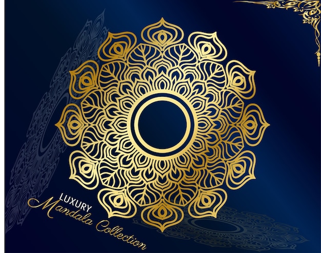 Vector de arte de mandala dorado de lujo