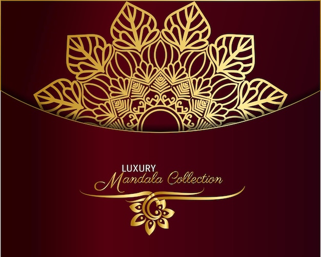 Vector de arte de mandala dorado de lujo