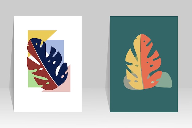 Vector de arte de pared botánico Abstracto Arte de plantas Diseño para papel tapiz de impresión de portada