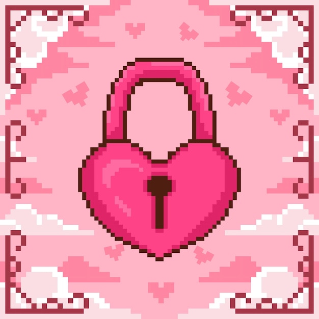 Vector de arte de píxeles para el día de San Valentín