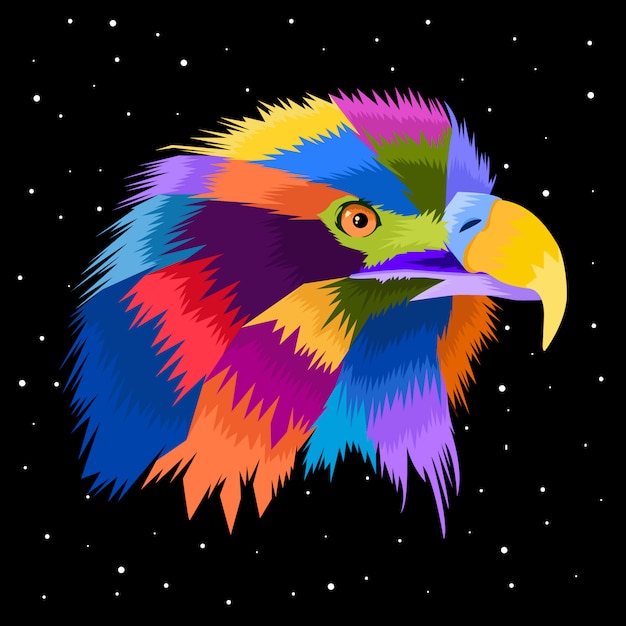 Vector de arte pop de águila colorido