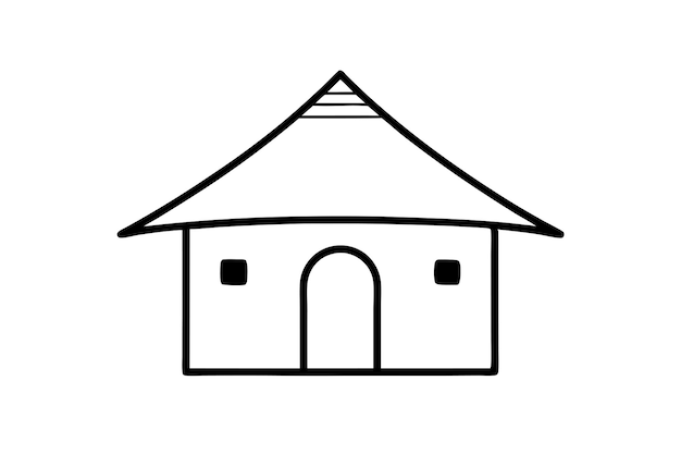 El vector de arte de la silueta de Hut