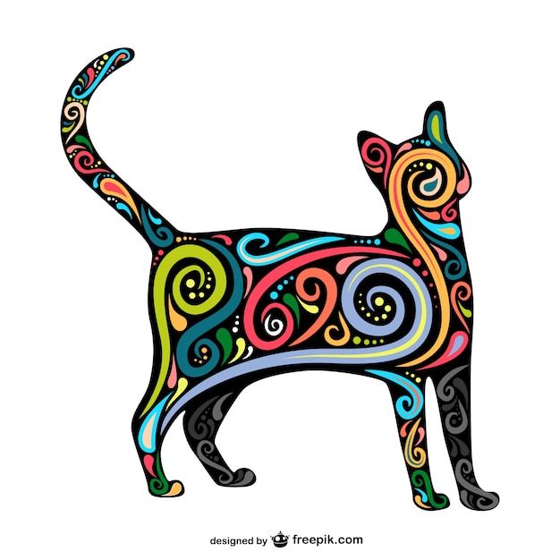 Vector artístico abstracto de gato