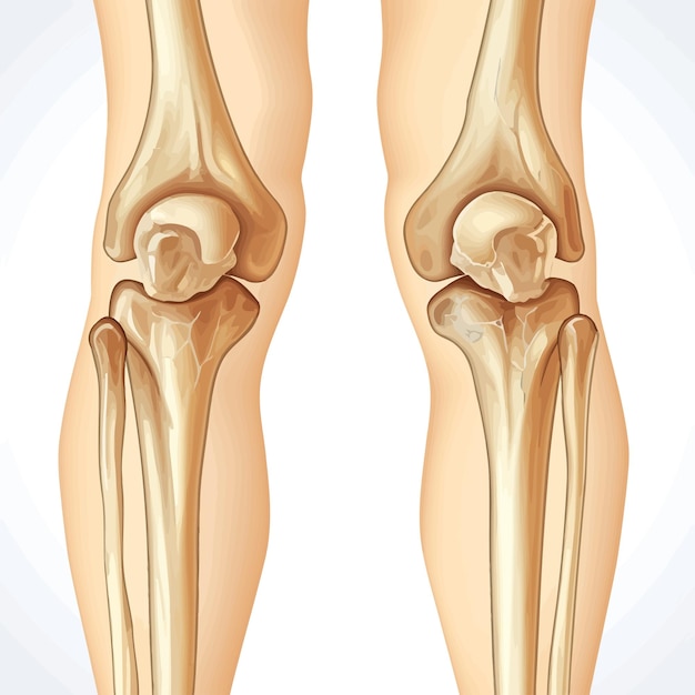 Vector vector_artritis_de_la_articulación_de_la_rodilla_humana