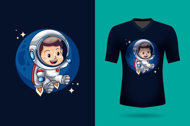 Vector astronauta lindo montando un cohete en el espacio dibujos animados icono vectorial ilustración animal icono de la naturaleza concepto aislado