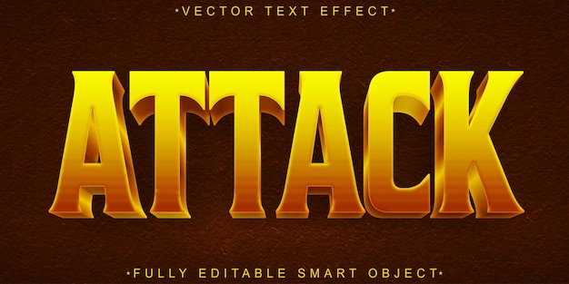 Vector de ataque de guerra brillante Objeto inteligente totalmente editable Efecto de texto