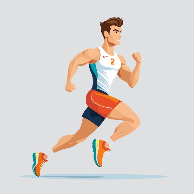 Vector del atleta sobre un fondo blanco