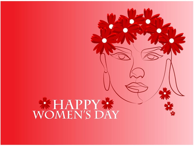 vector atractivo feliz día de la mujer bandera de flores