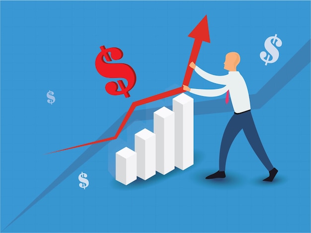 Vector de aumento de la inflación Empresario