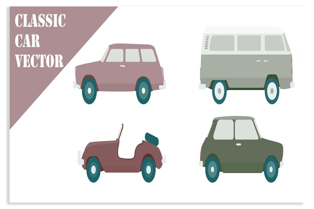 Vector de automóviles clásicos