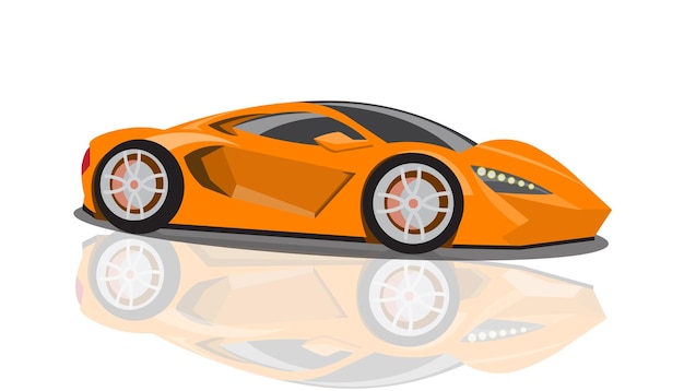 Vector de automóviles deportivos con sombra de naranja