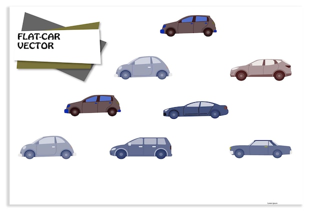 Vector de automóviles planos