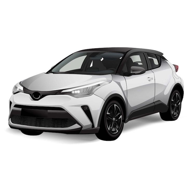 Vector de automóviles realista Icono de vector de automóviles blanco