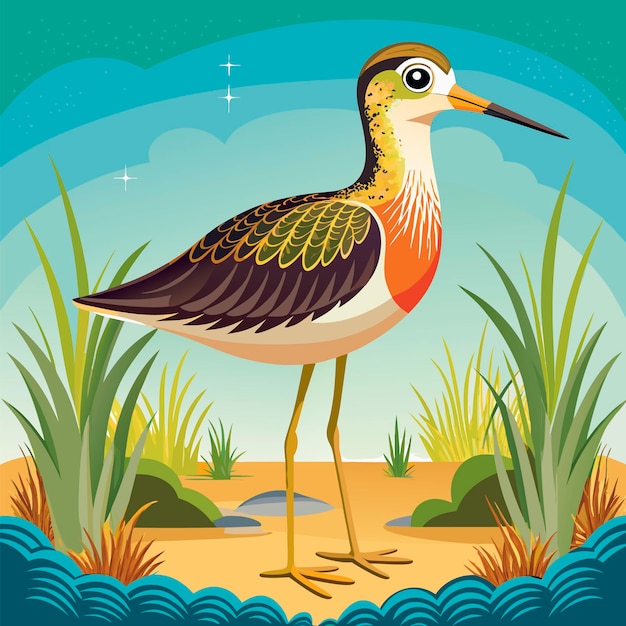 Vector de las aves de las zonas pantanosas