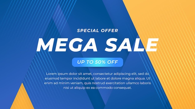 Vector azul y amarillo abstracto simple gradiente venta fondo con formas geométricas Para banner de negocios fondo formal prestigioso voucher luxe invitar papel tapiz y fondo