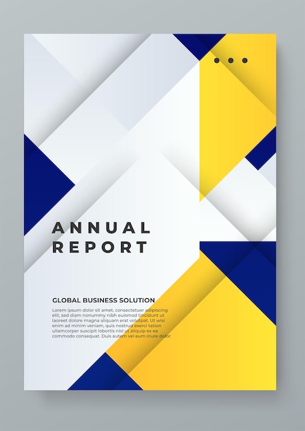 Vector azul y blanco resumen plantilla de informe anual corporativo con formas plantilla de negocio de cartel de folleto
