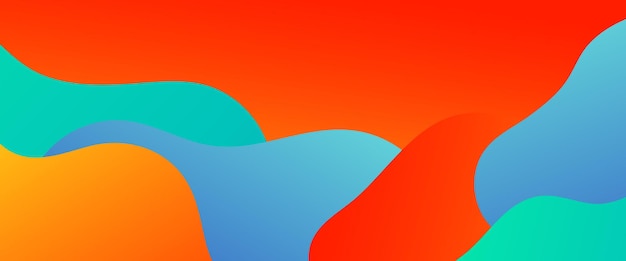 Vector azul naranja y verde estilo minimalista sencillo diseño de banner de gradiente abstracto con ondas y formas líquidas Vector para presentaciones volantes carteles de fondo invitaciones de informe anual