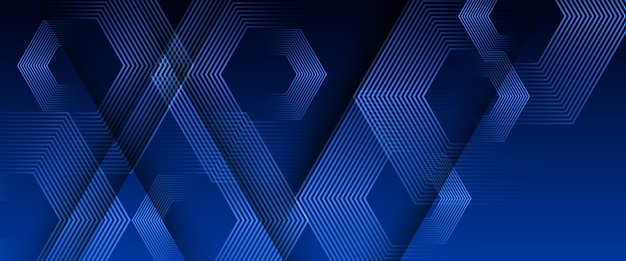 Vector azul y negro oscuro 3D línea futurista estandarte abstracto con línea brillante Para folletos portadas carteles estandartes sitios web encabezado