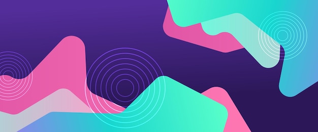 Vector azul, verde y púrpura, forma geométrica abstracta, pancarta moderna para pancartas de sitios web, folletos, carteles, tarjetas y portadas