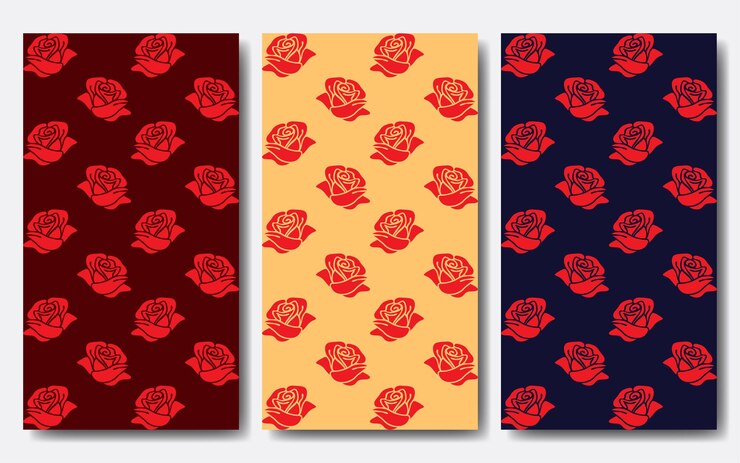 Vector de azulejos de patrón de rosa