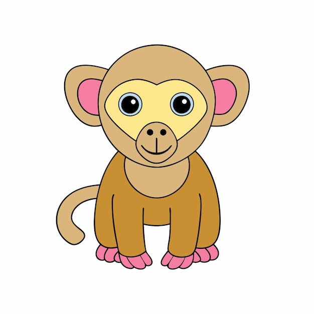 vector de babuino e ilustración en fondo blanco