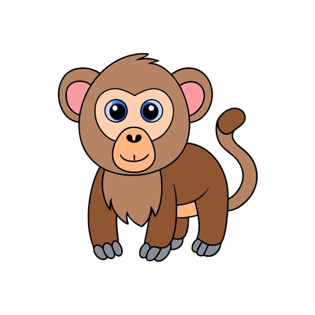 vector de babuino e ilustración en fondo blanco