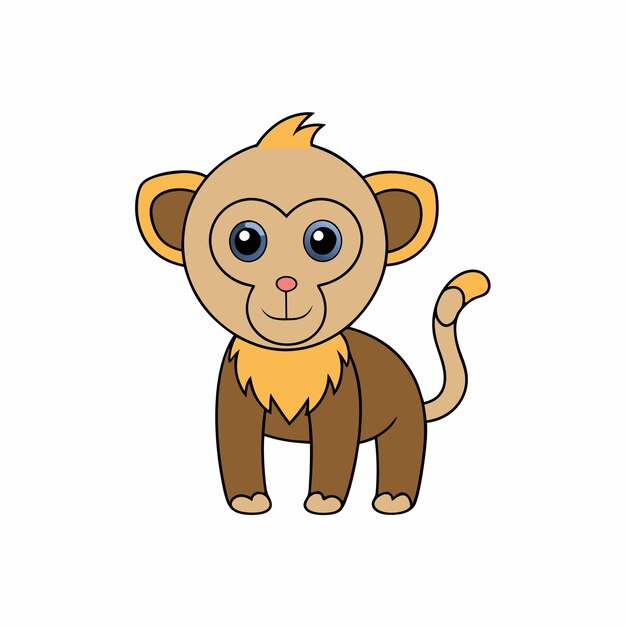 vector de babuino e ilustración en fondo blanco