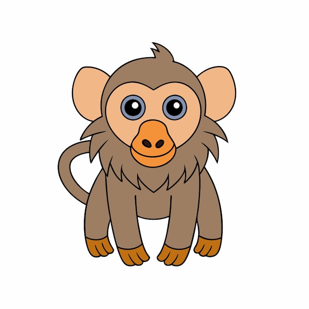 vector de babuino e ilustración en fondo blanco