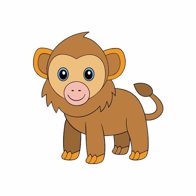 vector de babuino e ilustración en fondo blanco