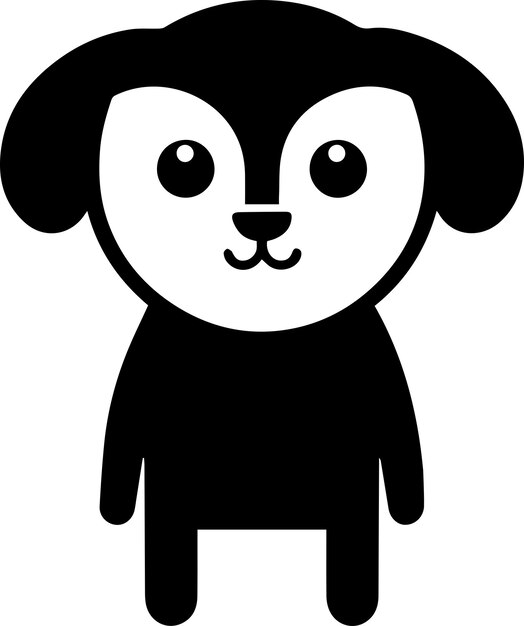 Vector de baile de perro de cabeza grande cuerpo delgado silueta silueta 25