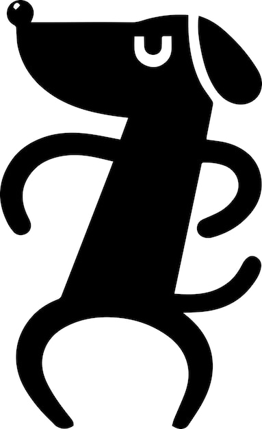 Vector de baile de perro de cabeza grande cuerpo delgado silueta silueta 5