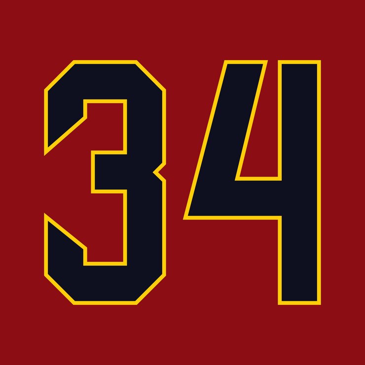 Vector vector baloncesto y béisbol deporte números 34 jersey número 34