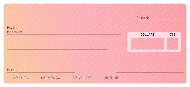 Vector de banco en blanco o cheque personal de pago dinero en efectivo moneda cheque billete de banco