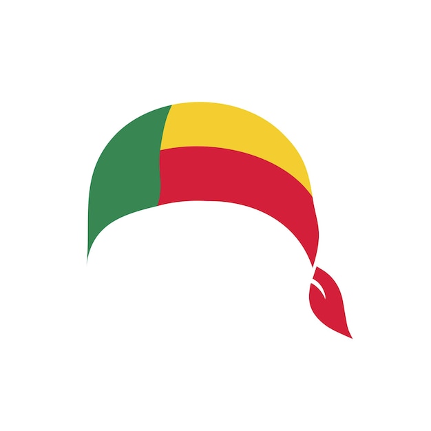 Vector de la banda de la cabeza de la bandera de Benín