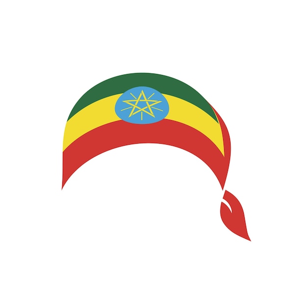 Vector de la banda de la cabeza de la bandera de Etiopía