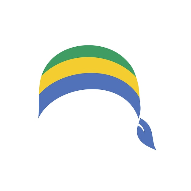 Vector de la banda de la cabeza de la bandera de Gabón
