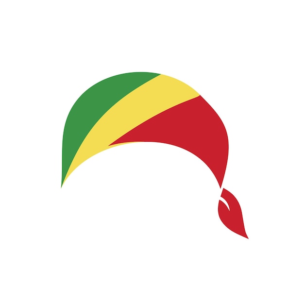 Vector de la banda de la cabeza de la bandera de la República del Congo