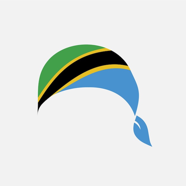 Vector de la banda de la cabeza de la bandera de Tanzania
