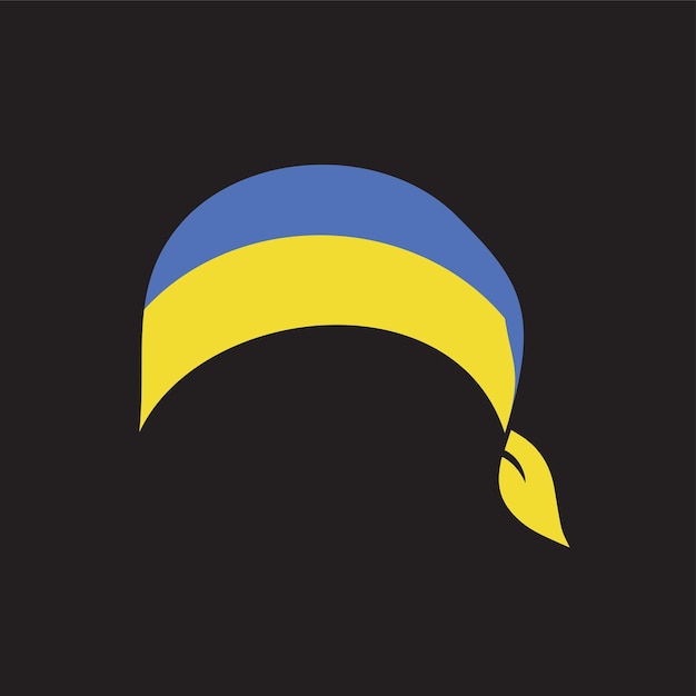 Vector de la banda de la cabeza de la bandera de Ucrania