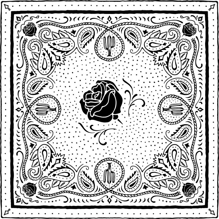 Vector bandana clásica en blanco y negro